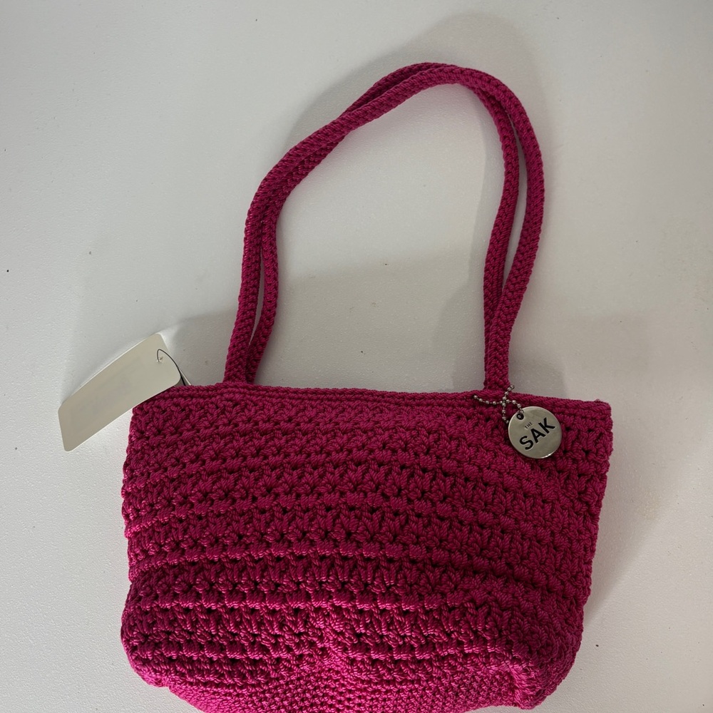 The Sak Fuchsia Crochet Shoulder Bag